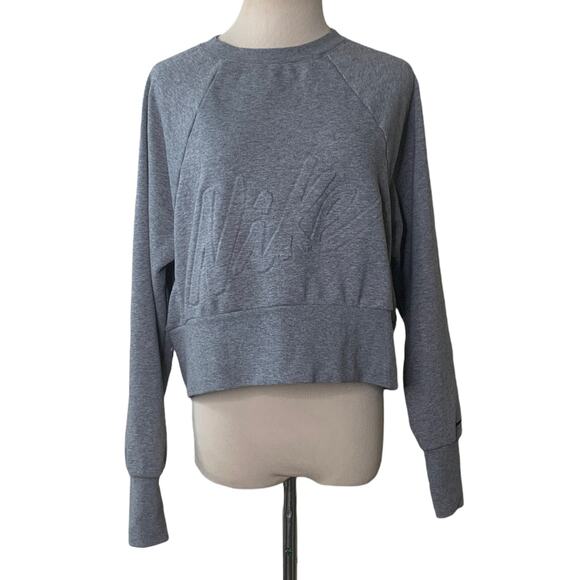 Nike gray cropped long sleeves sweatshirt size small - Picture 5 of 7